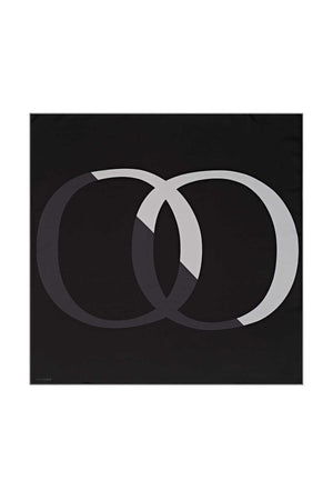 Logo-1 Siyah Tivil İpek Eşarp 90x90
