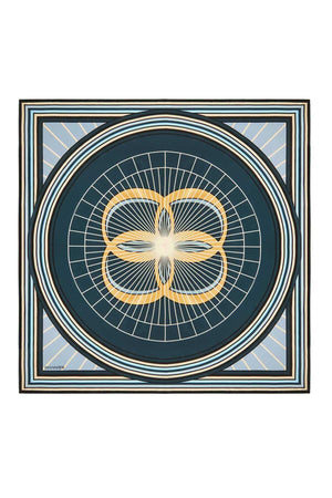 Logo-2 Gri Tivil İpek Eşarp 90x90