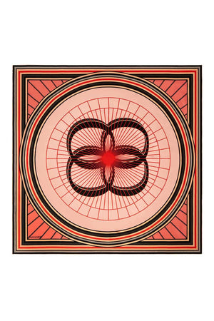 Logo-2 Kırmızı Tivil İpek Eşarp 90x90