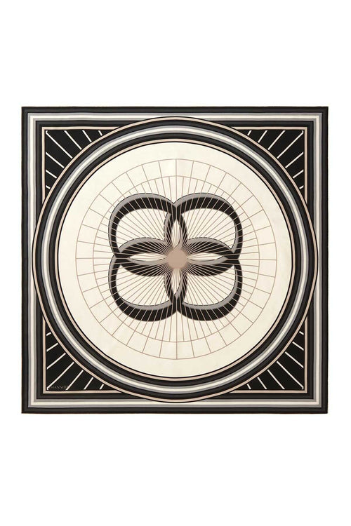 Logo-2 Siyah Tivil İpek Eşarp 90x90
