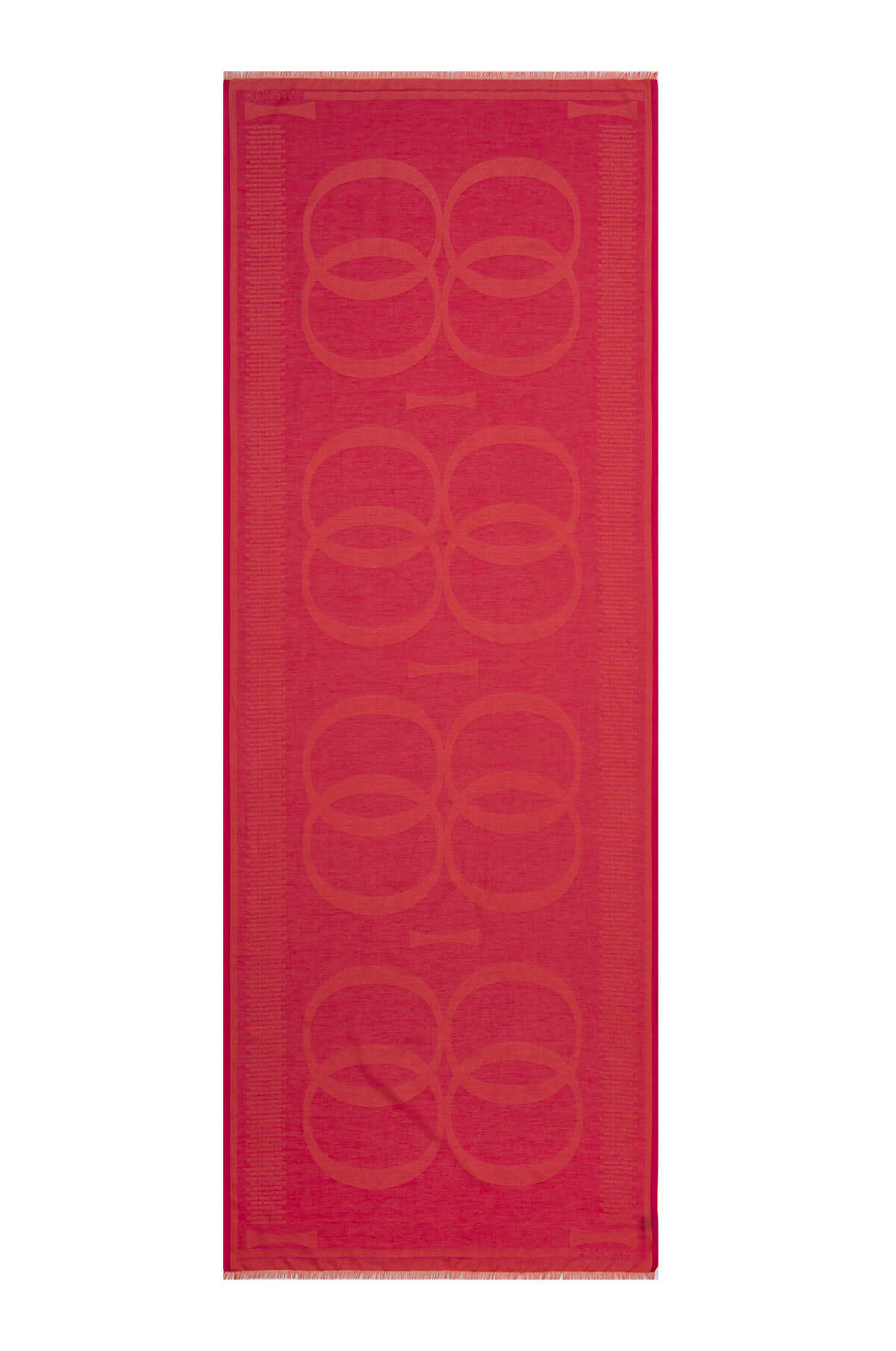 Logo 8 Fuşya Pamuk İpek Şal 80x210