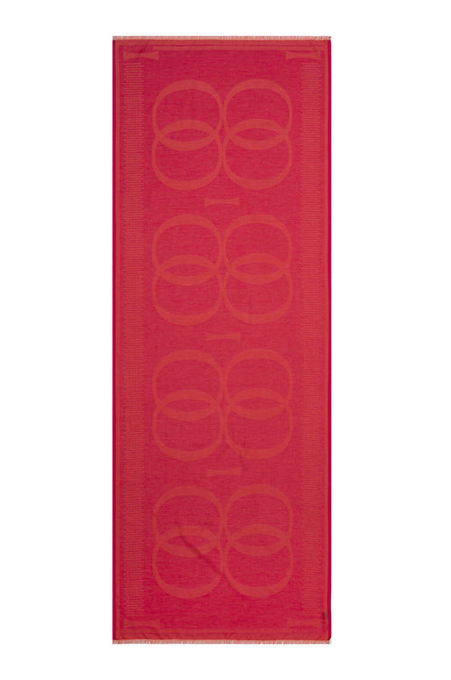 Logo 8 Fuşya Pamuk İpek Şal 80x210