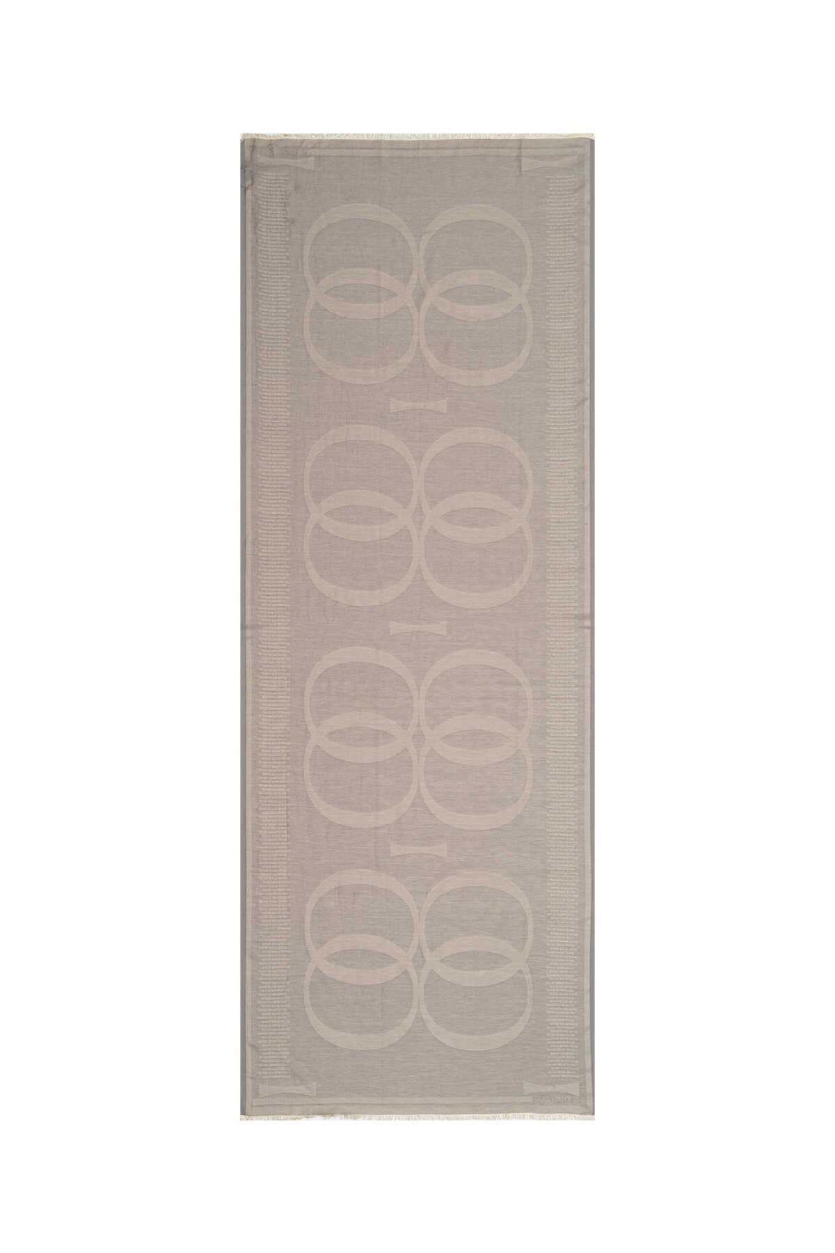 Logo 8 Gri Pamuk İpek Şal 80x210