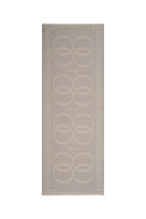 Logo 8 Gri Pamuk İpek Şal 80x210