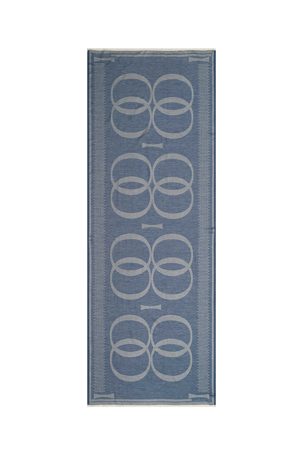Logo 8 Jin Mavi Pamuk İpek Şal 80x210