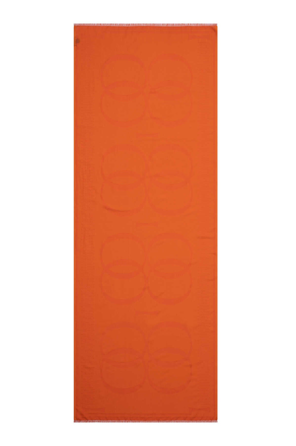 Logo 8 Kiremit Pamuk İpek Şal 80x210