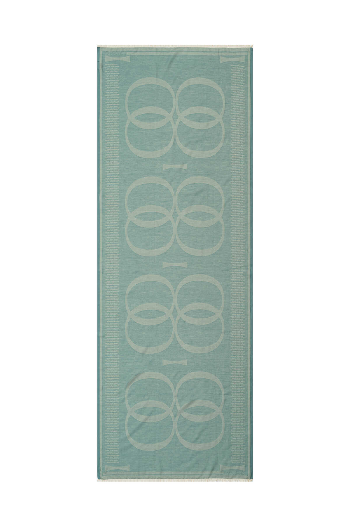 Logo 8 Yeşil Pamuk İpek Şal 80x210