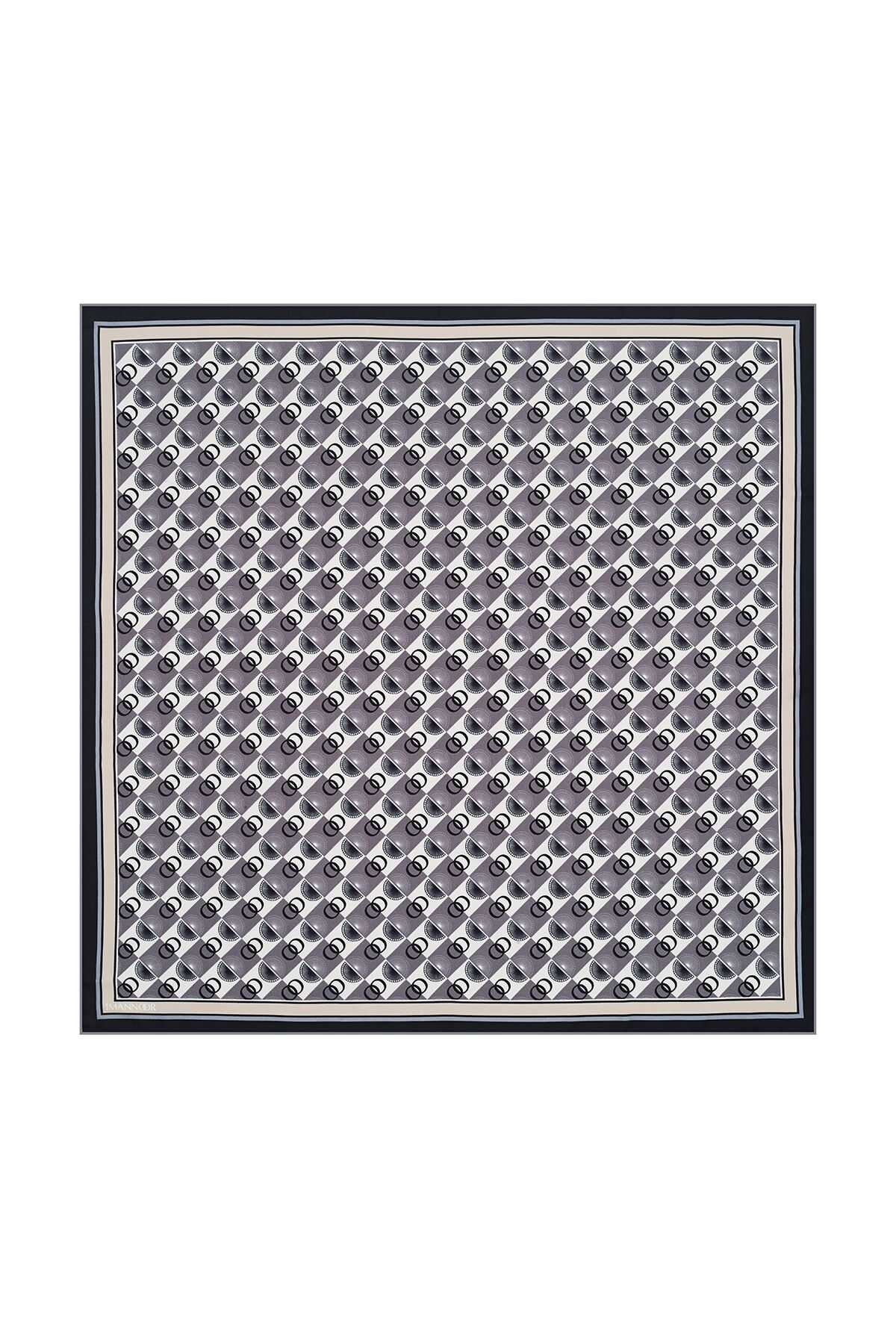 Logo Kare Vizon Tivil İpek Eşarp 90x90