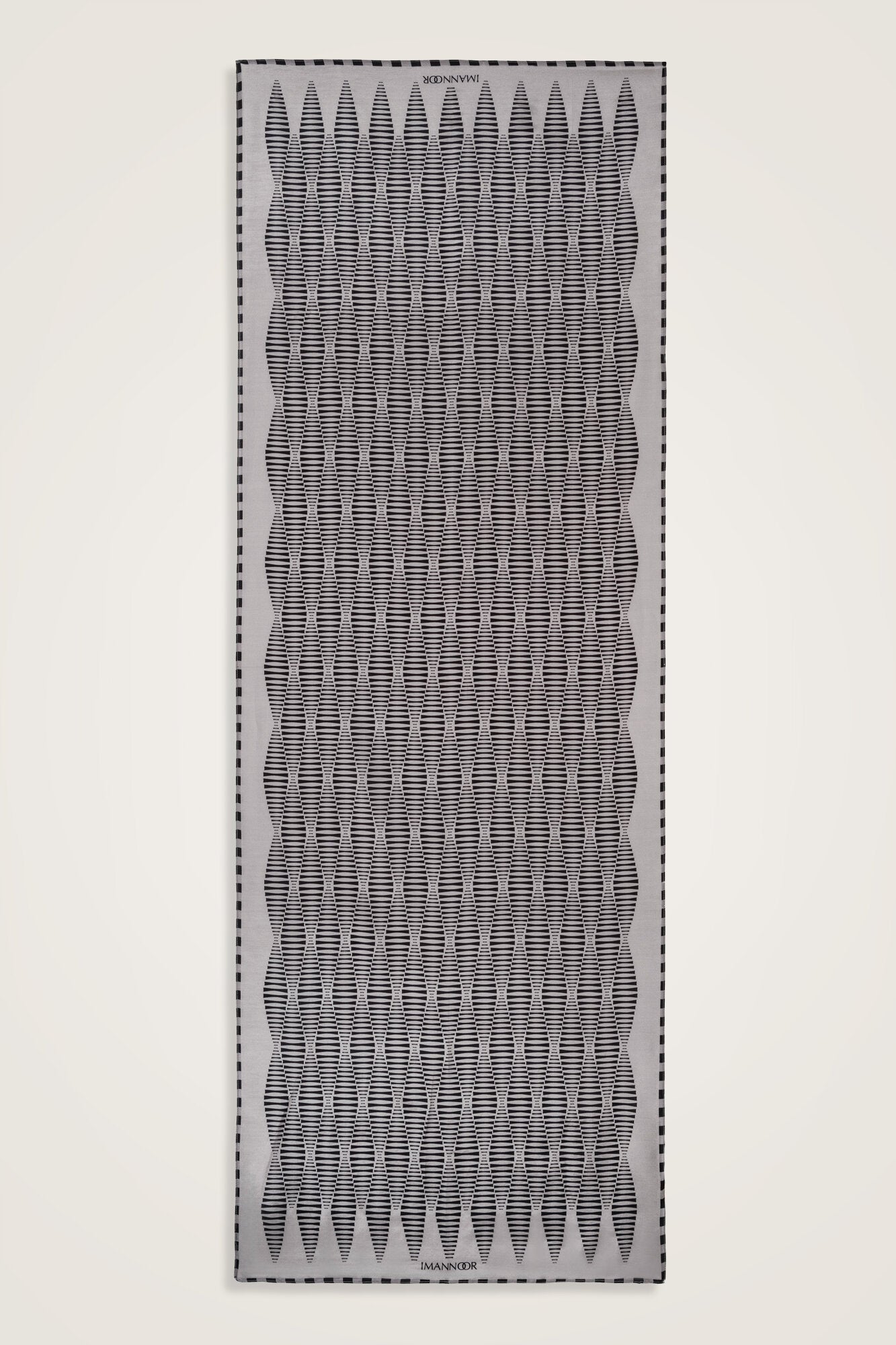 Mekik Gri Pamuk Floş Şal 70x210