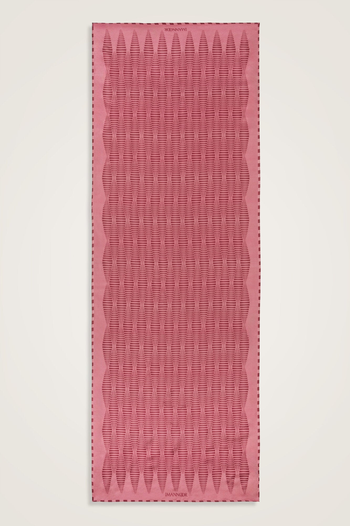 Mekik Pembe Pamuk Floş Şal 70x210