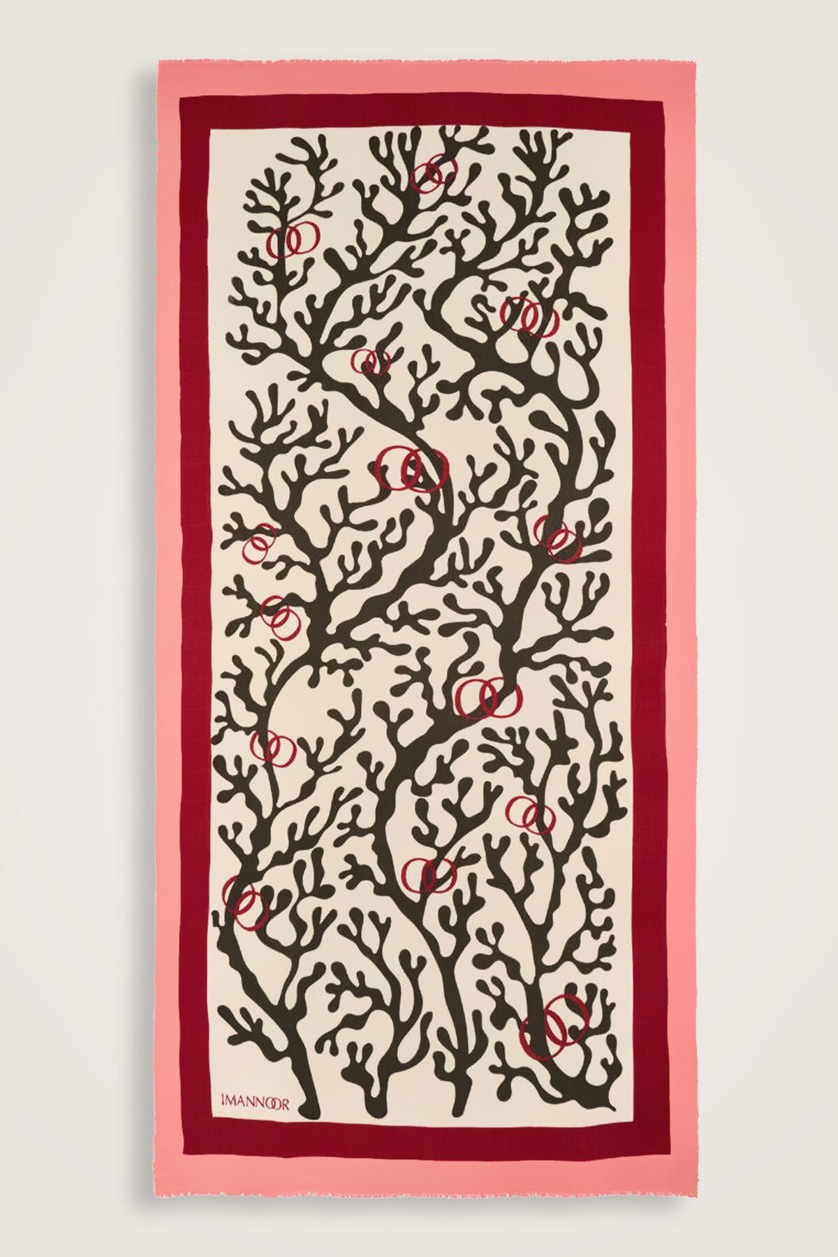 Mercan Mercan Yün İpek Şal 100x200