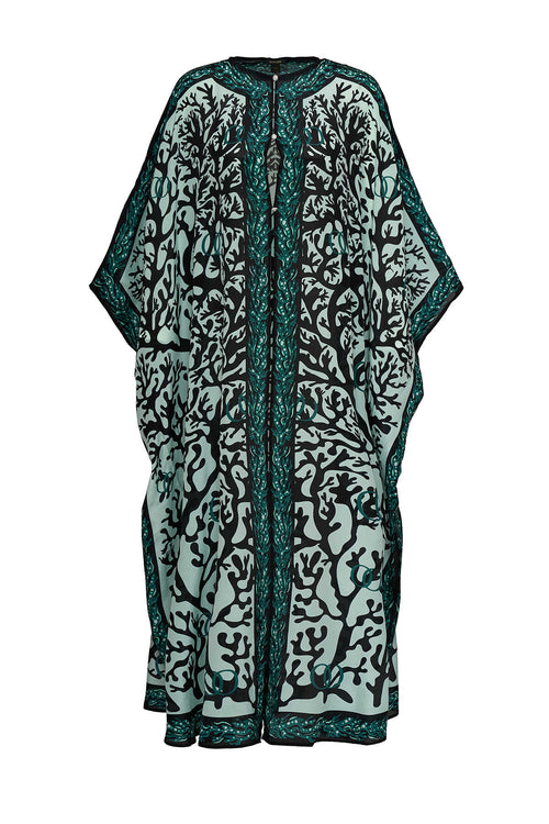 Mercan Mint İpek Abaya
