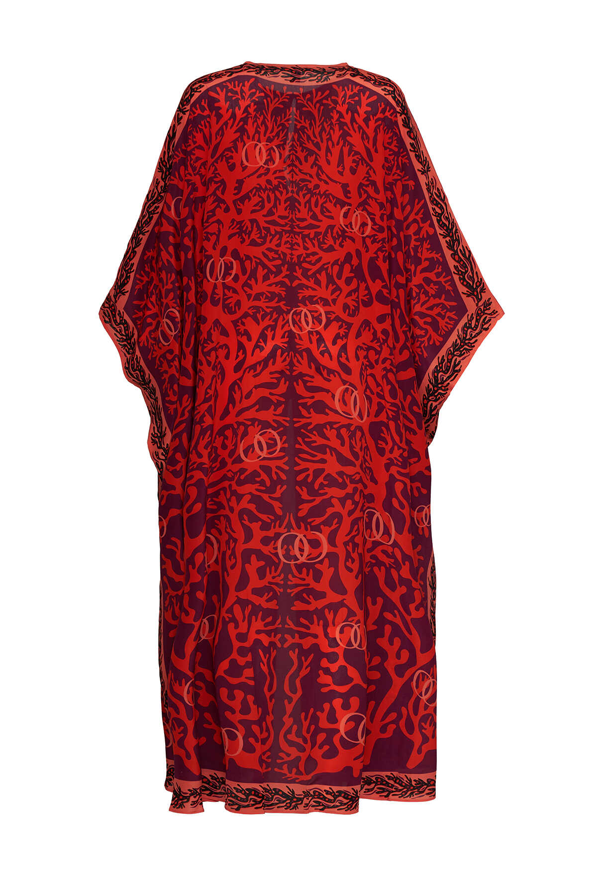 Mercan Turuncu İpek Abaya