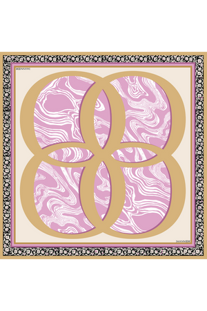Mermer Pembe Tivil İpek Eşarp 90x90