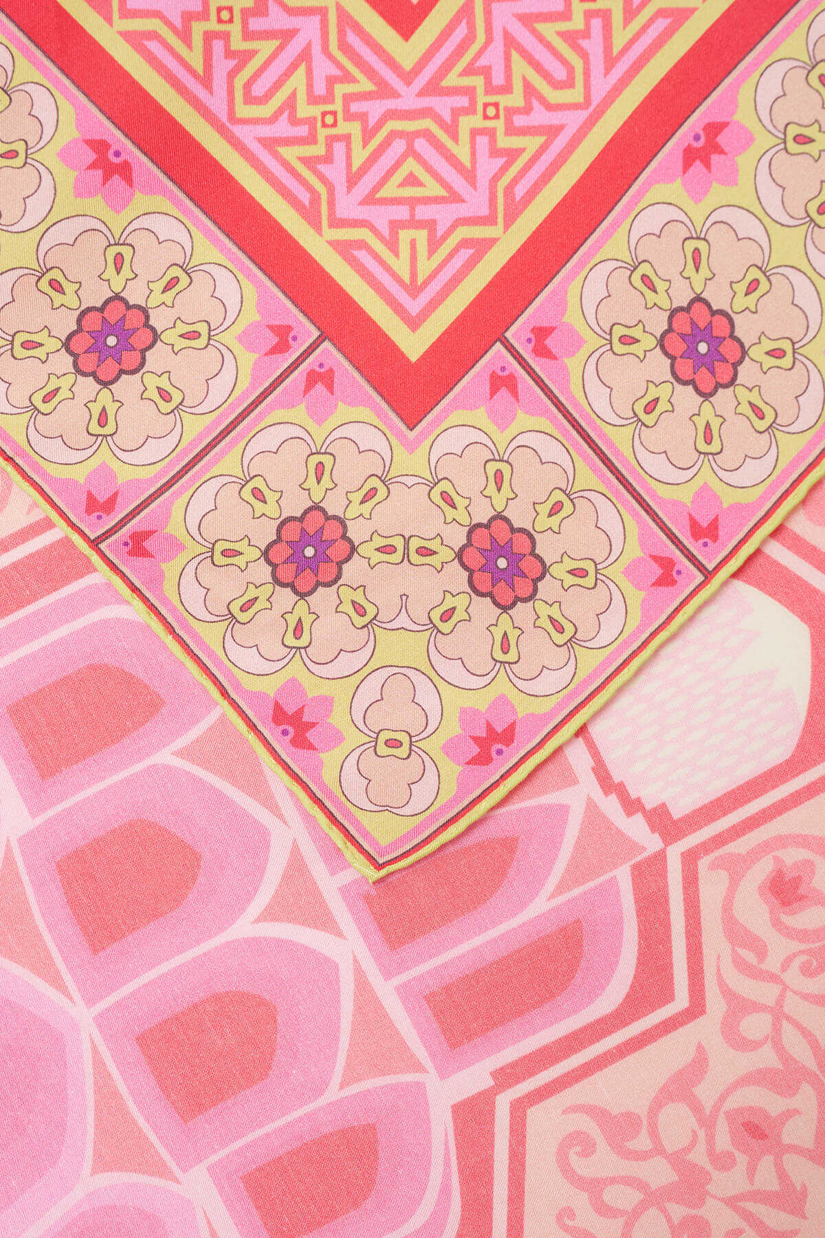 Mihrab Pembe Pamuk İpek Şal 80x210