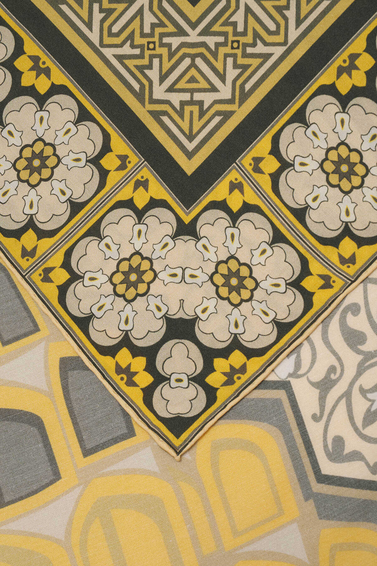 Mihrab Yeşil Pamuk İpek Şal 80x210