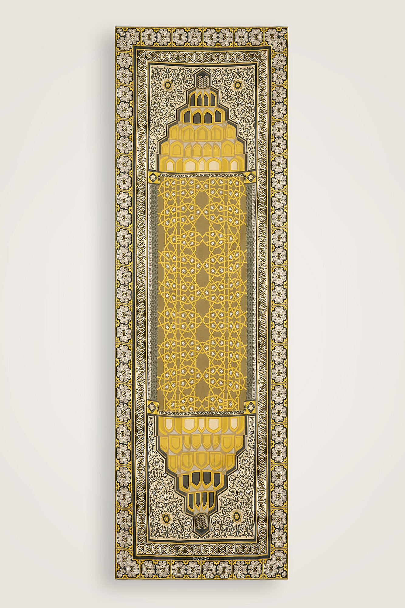 Mihrab Yeşil Pamuk İpek Şal 80x210
