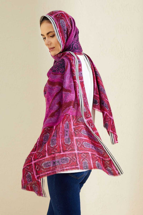 Minber Mürdüm Yün Şal 70x210