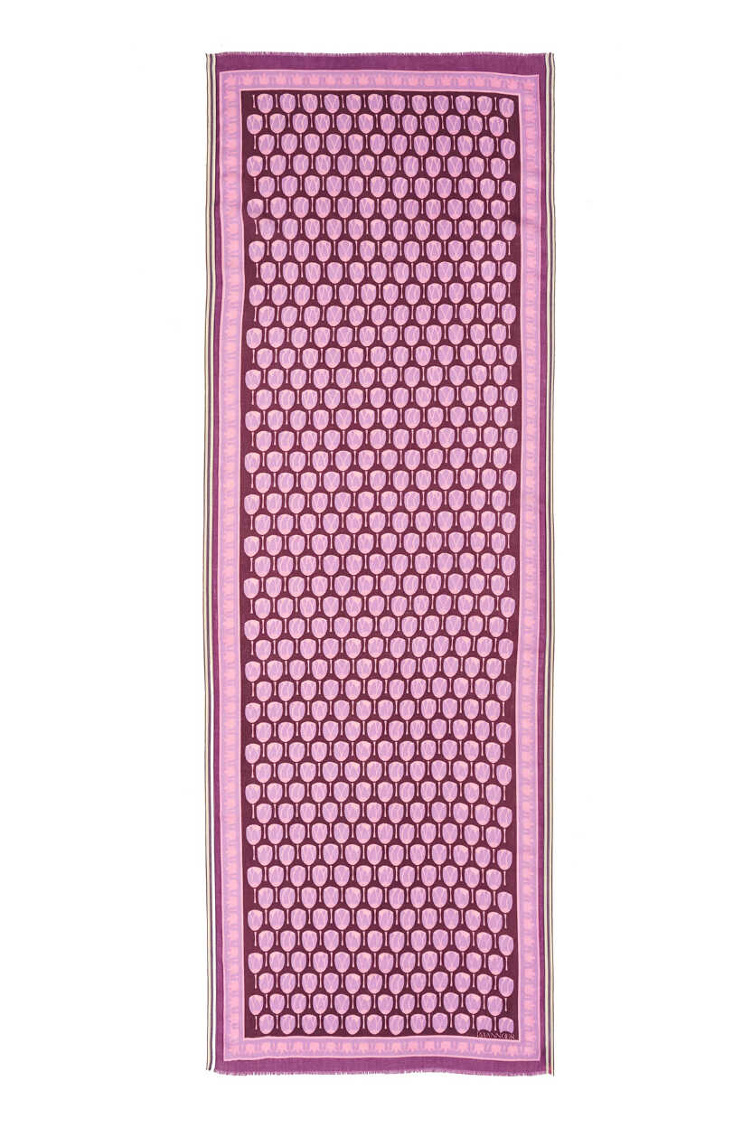 Mini Lale Mor Yün Şal 70x210