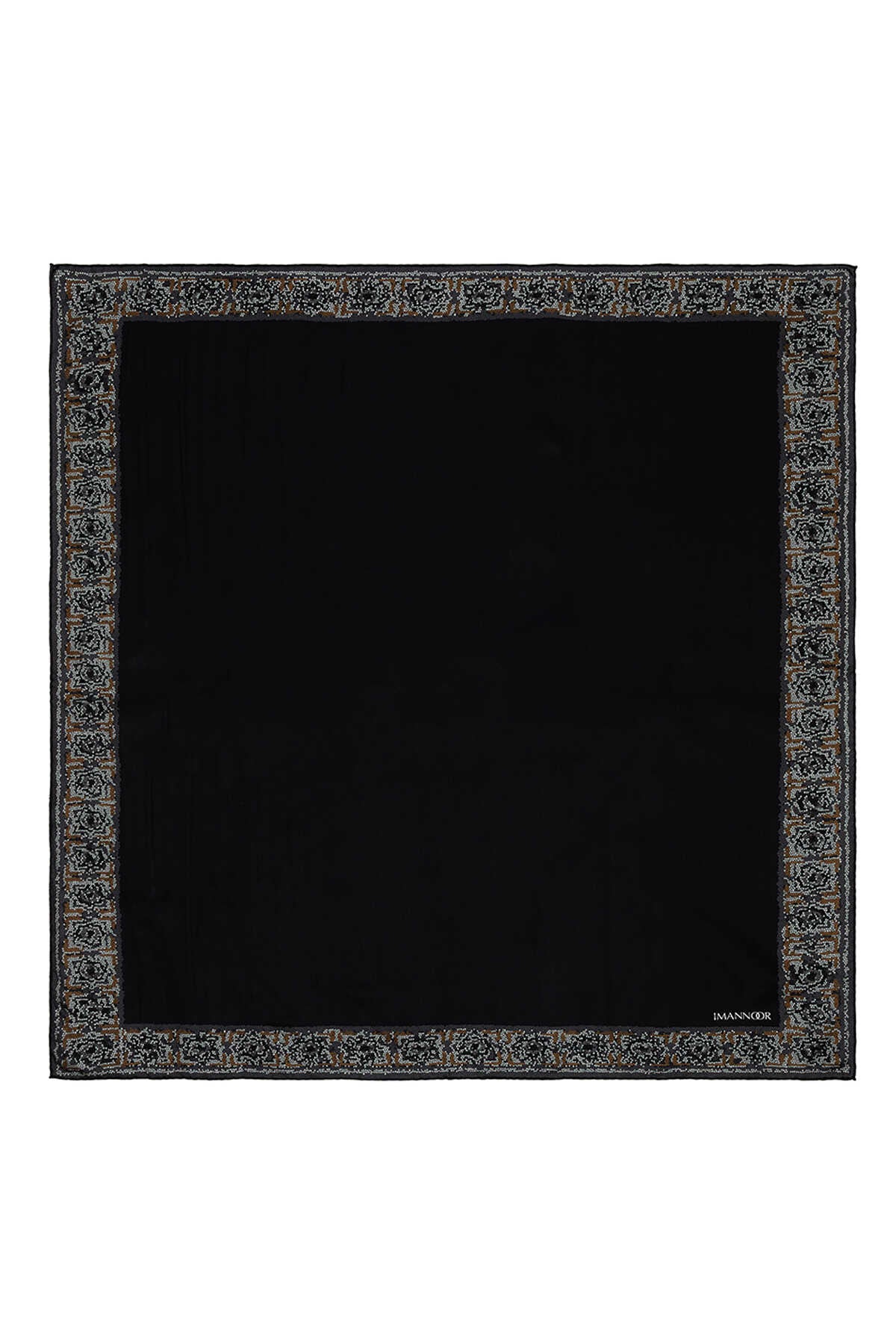 Mini Mozaik Altın Tivil İpek Eşarp 90x90