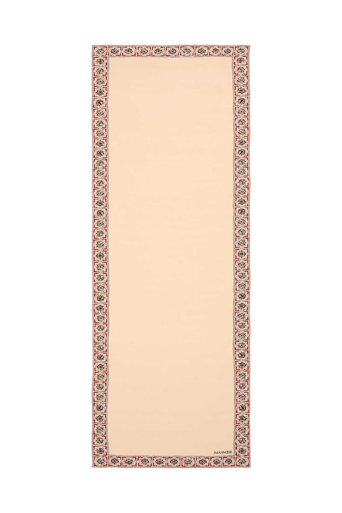 Mini Mozaik Krem Krep İpek Şal 80x210