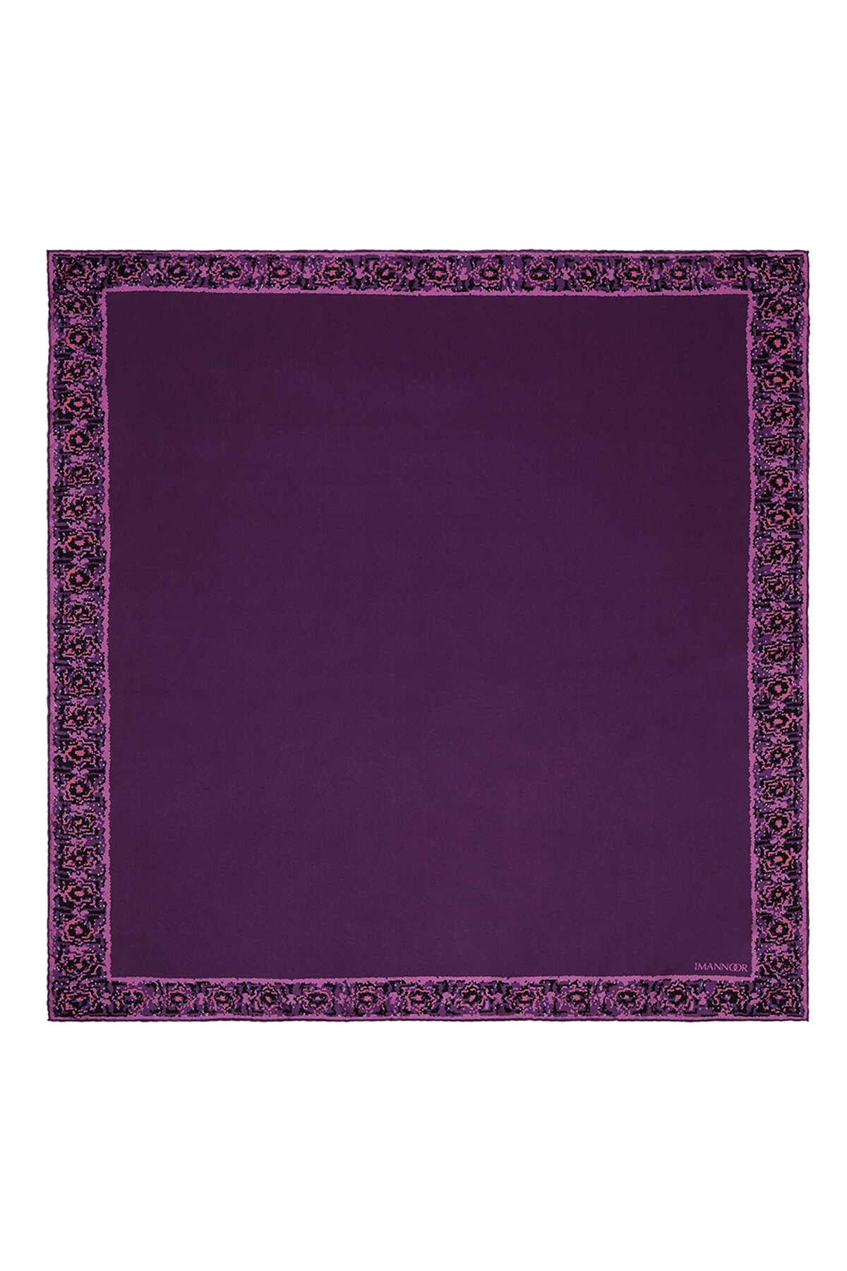 Mini Mozaik Mor Tivil İpek Eşarp  90x90