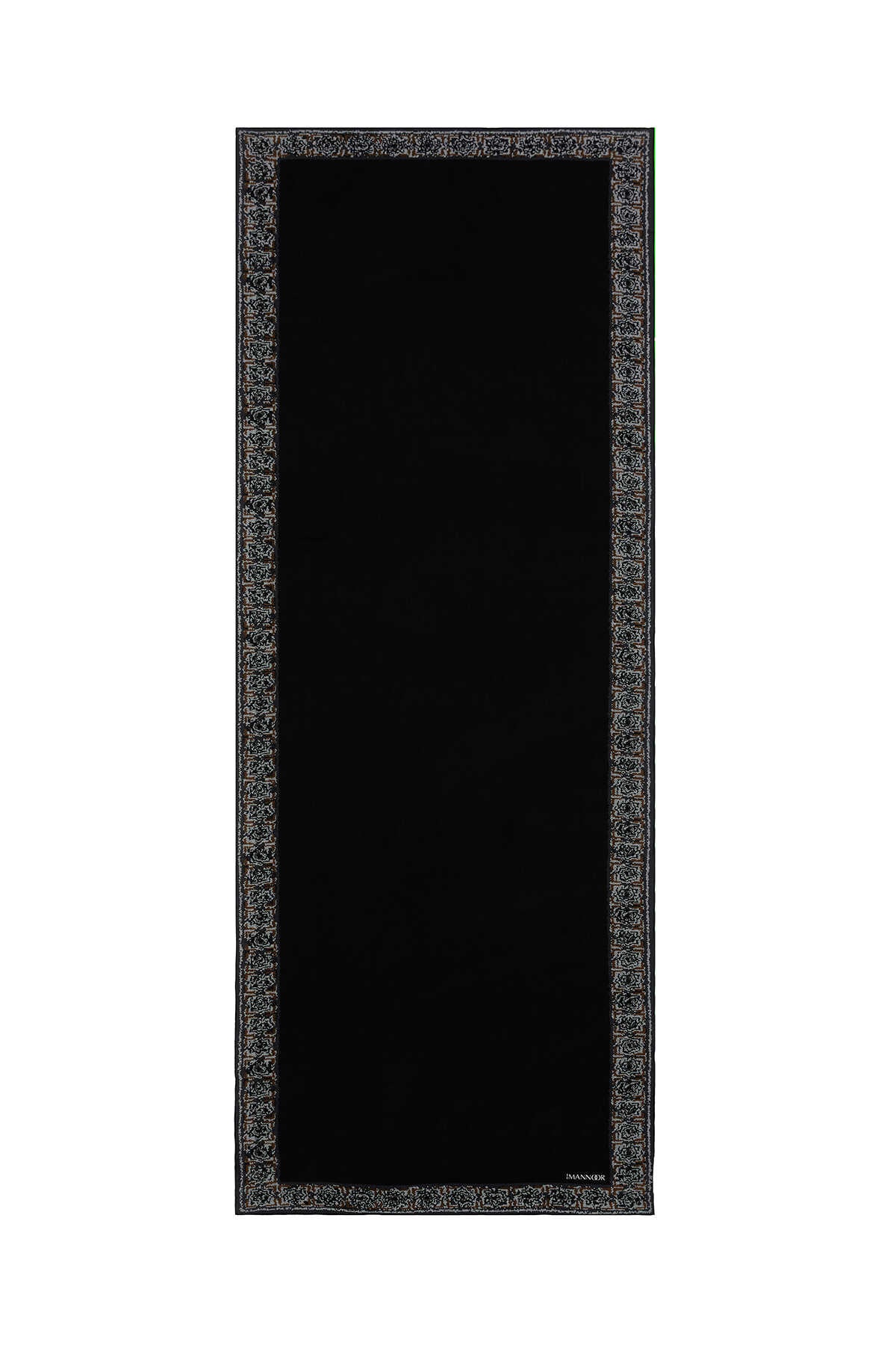 Mini Mozaik Siyah-Altın Krep İpek Şal 80x210