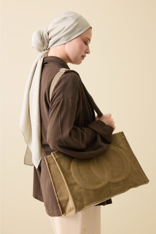 Minimal Noor Camel Kanvas Çanta