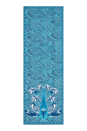 Mızrak A.Mavi Krep İpek Kaftan Şalı 80x210