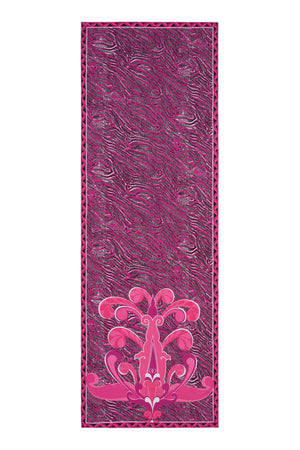 Mızrak Pembe Krep İpek Kaftan Şalı 80x210