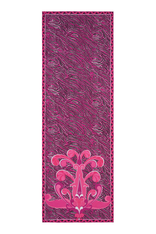Mızrak Pembe Krep İpek Kaftan Şalı 80x210