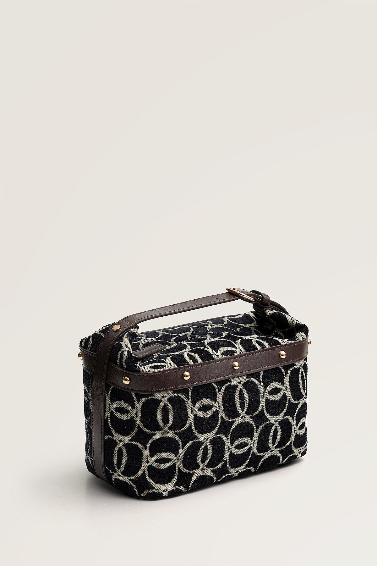 Monogram Dokuma Siyah Kutu Çanta