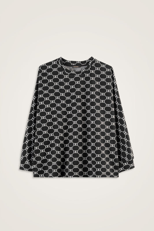 Monogram Jakar Siyah Örme Bluz