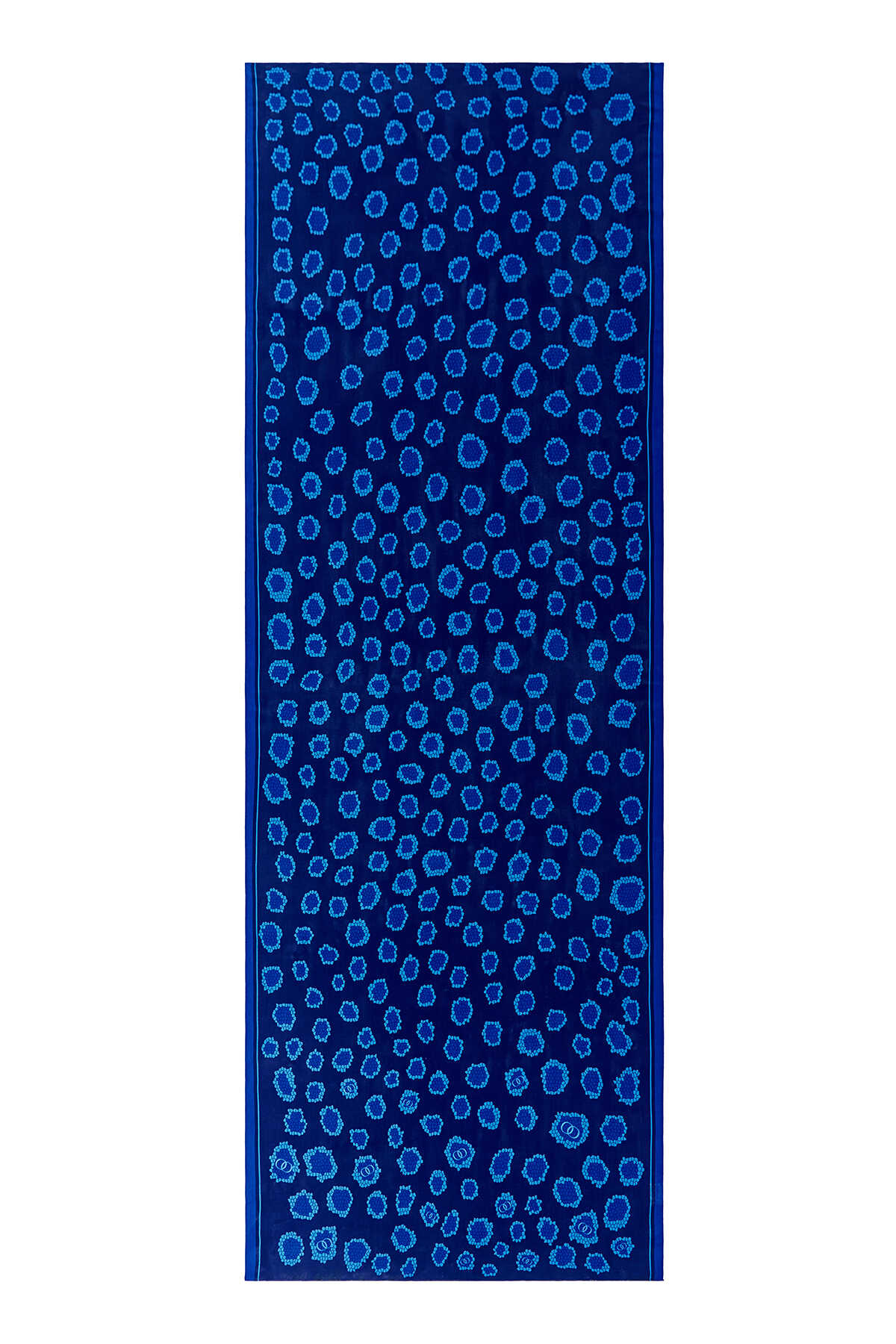 Mozaik Leopar Lacivert Floş Viskon Şal 70x200