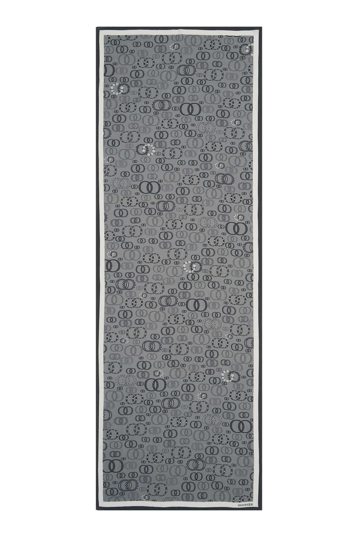 Mücevher Noor Gri Floş Viskon Şal 70x210