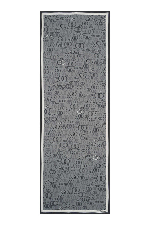 Mücevher Noor Gri Floş Viskon Şal 70x210