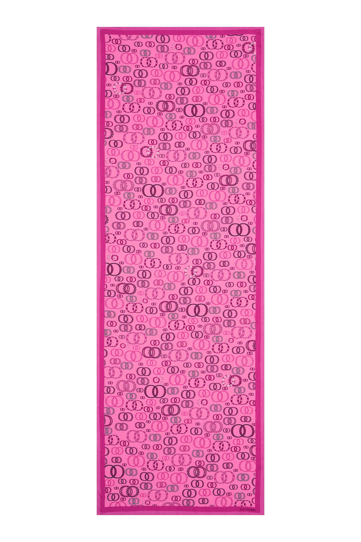 Mücevher Noor Pembe Floş Viskon Şal 70x210