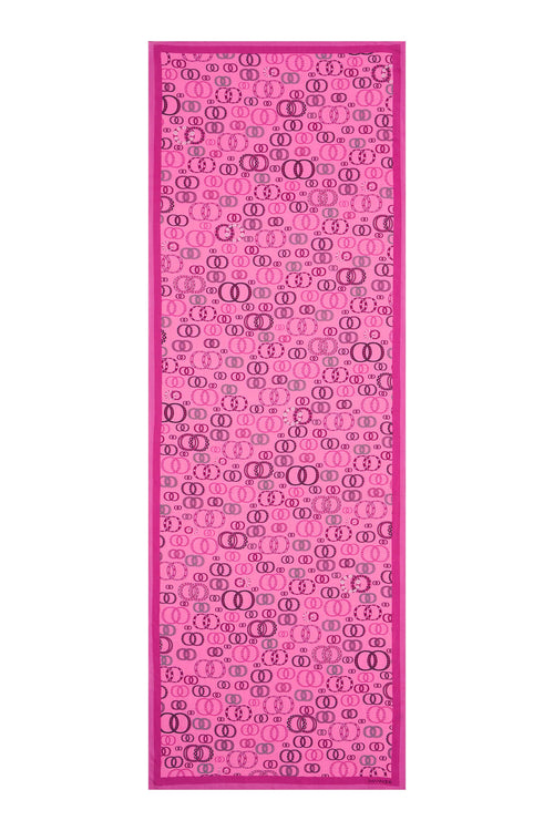 Mücevher Noor Pembe Floş Viskon Şal 70x210