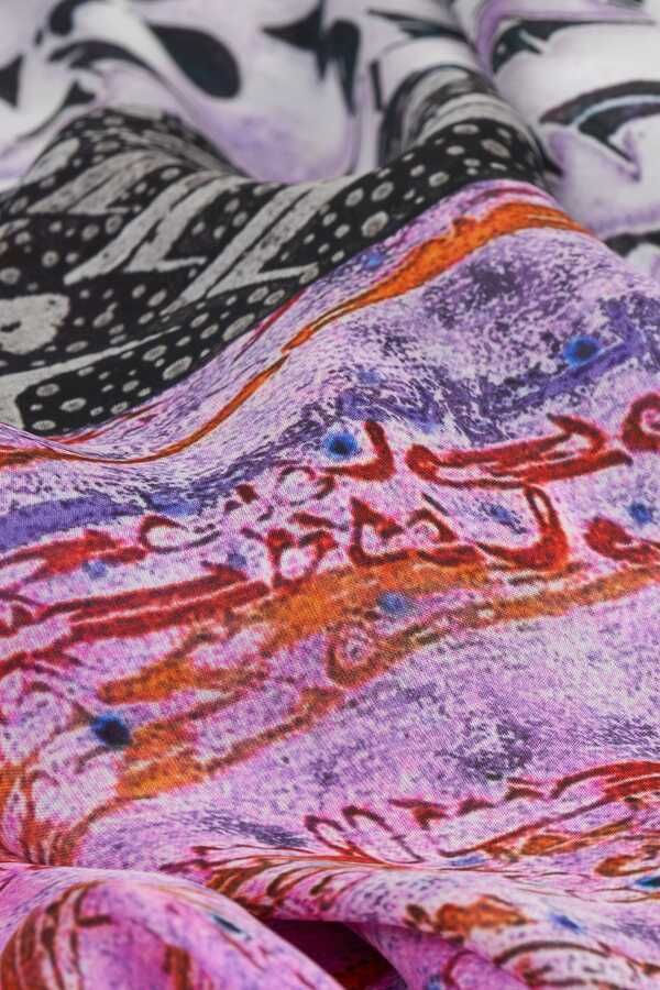 Nehir Pembe İpek Şal 132x180