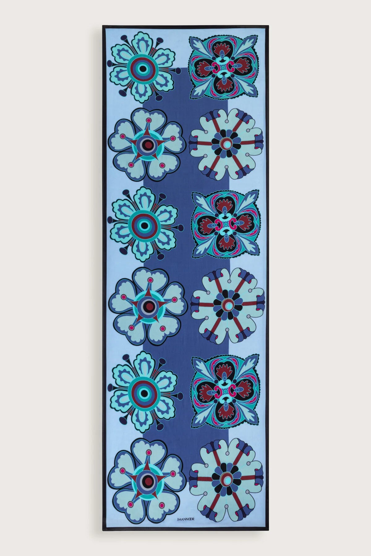 Nilüfer Mavi Floş Viskon Şal 70x210
