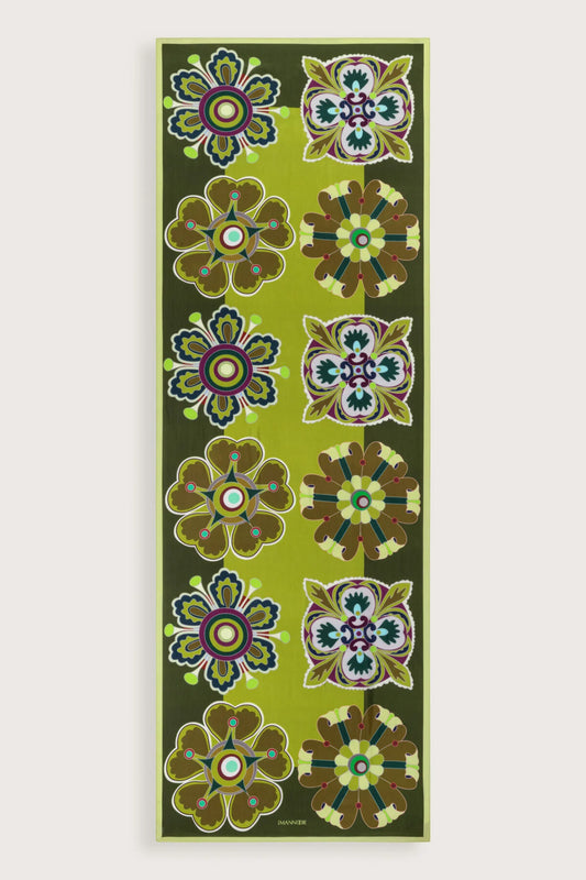 Nilüfer Yeşil Floş Viskon Şal 70x210