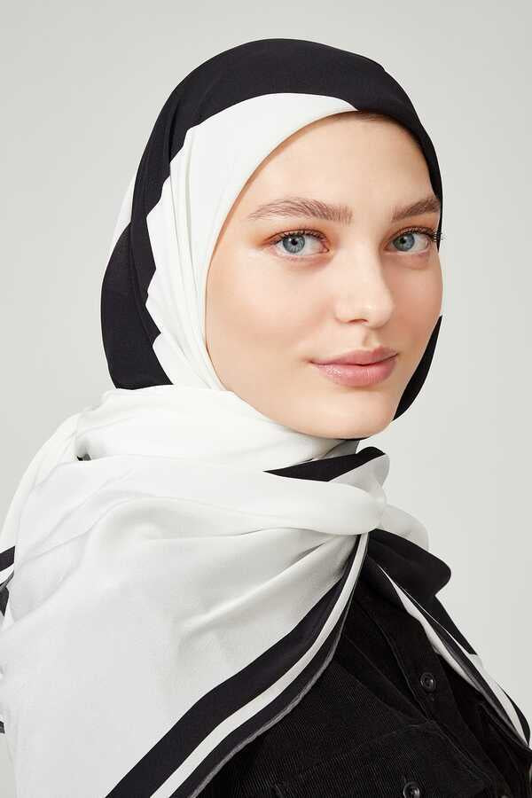 Noor Beyaz İpek Eşarp 140x140
