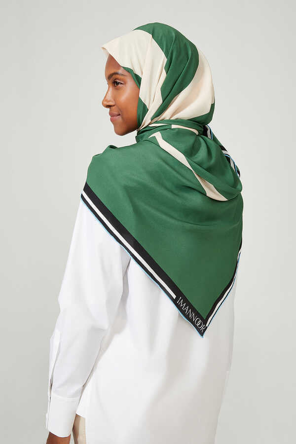 Noor Yeşil İpek Eşarp 140x140