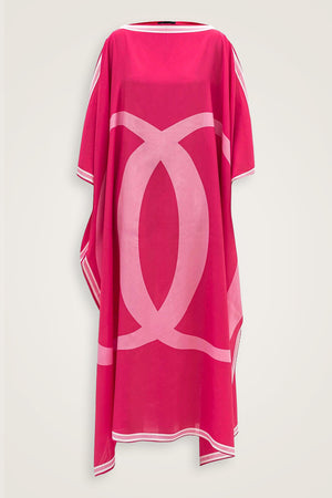 Noor Kısa Fuşya İpek Kaftan