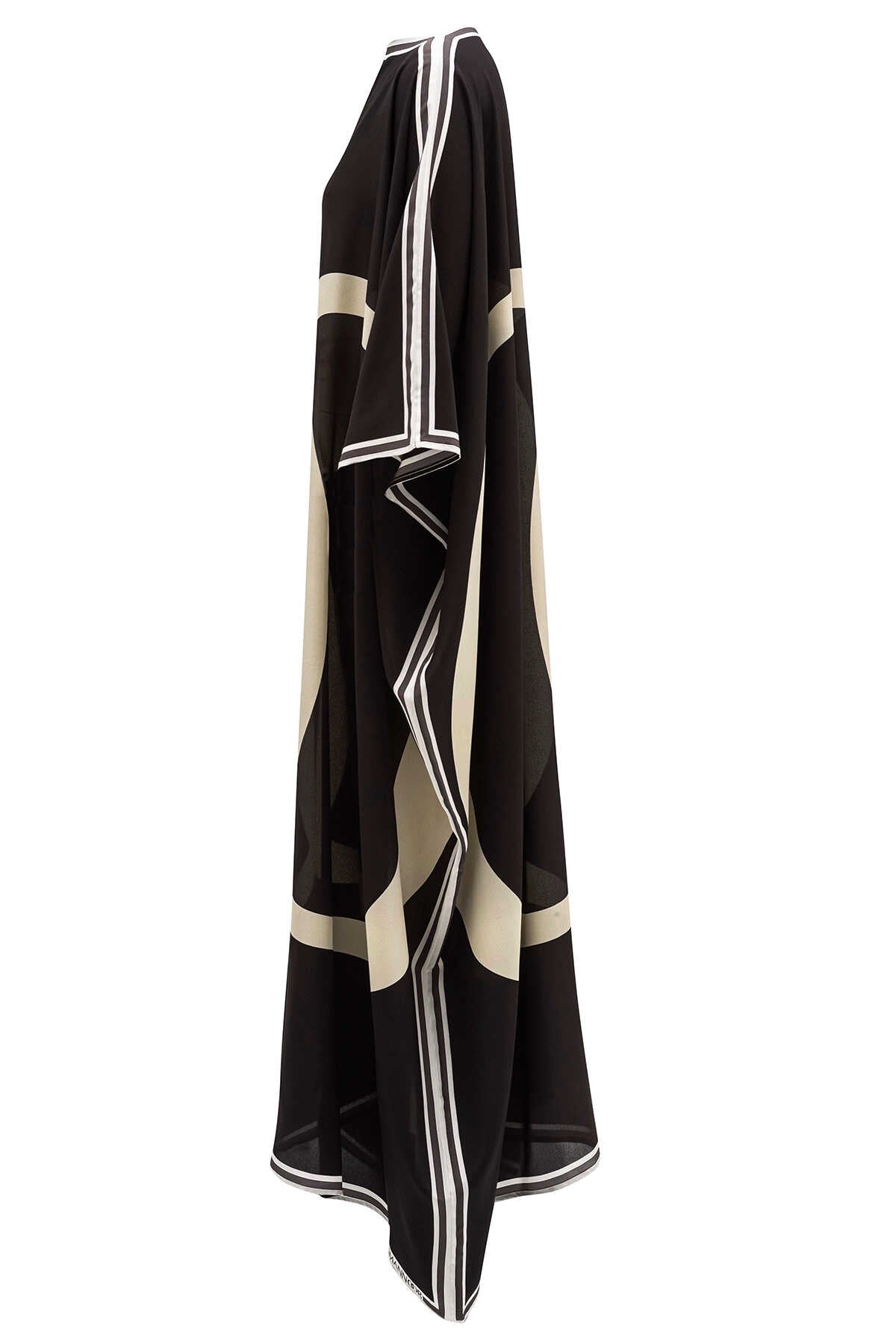 Noor Kısa Siyah İpek Kaftan