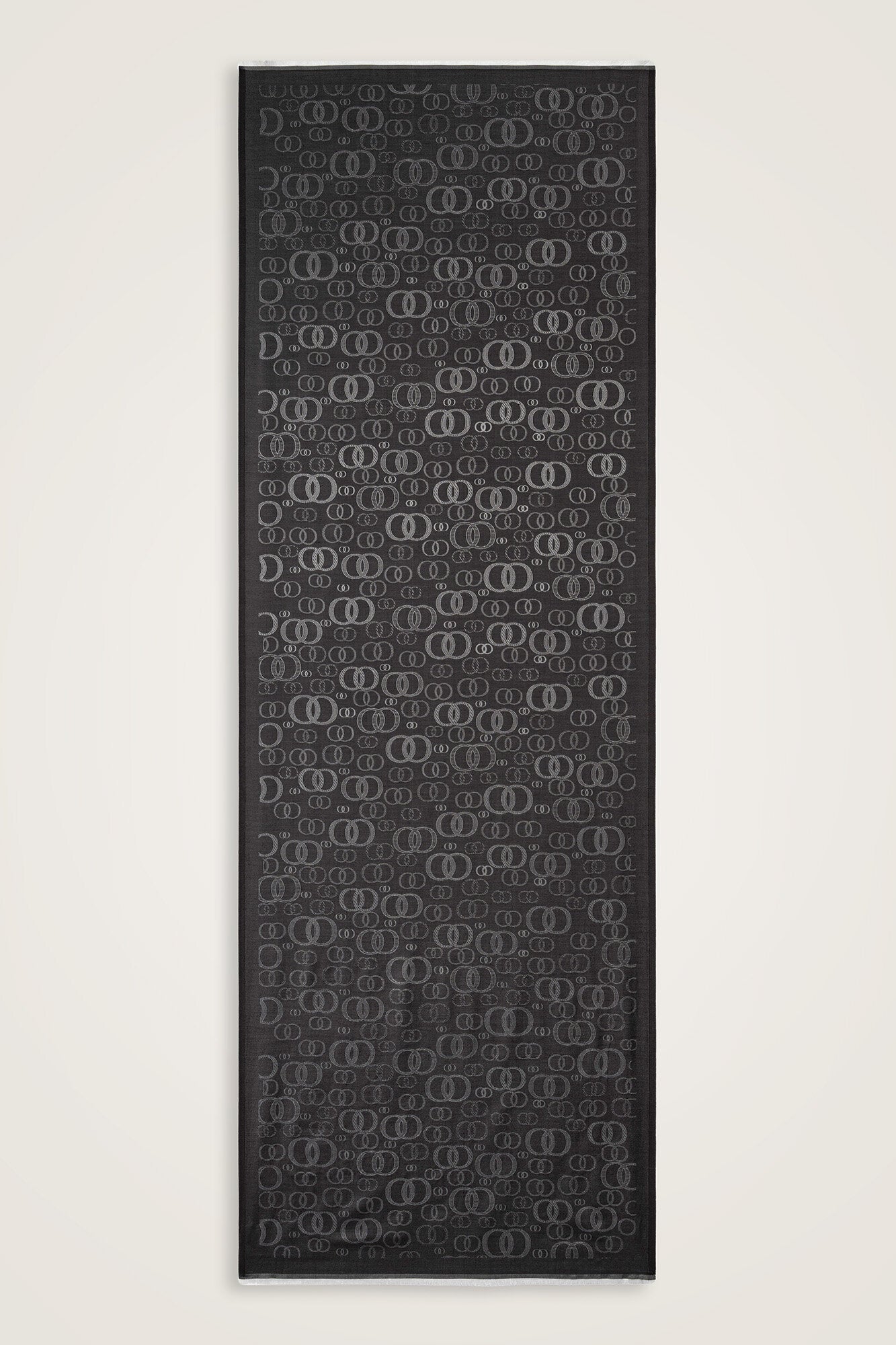 Noor Koyu Gri Jakarlı İpek Şal 70x200