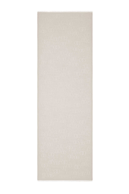 Noor Krem Jakarlı İpek Şal 70x200