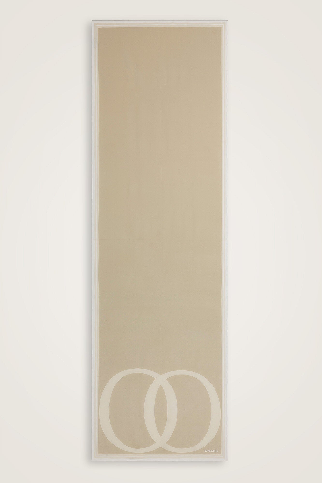 Noor Logo Bej Krep İpek Şal 70x210