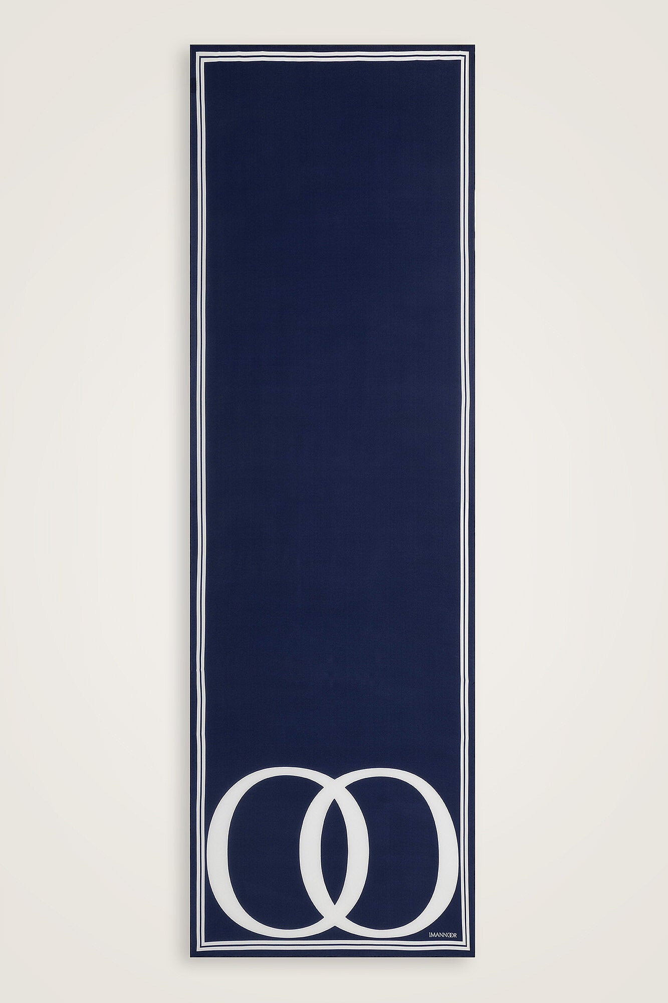Noor Logo Lacivert Krep İpek Şal 70x210