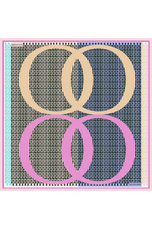 Noor Logo Pembe Tivil İpek Eşarp 90x90